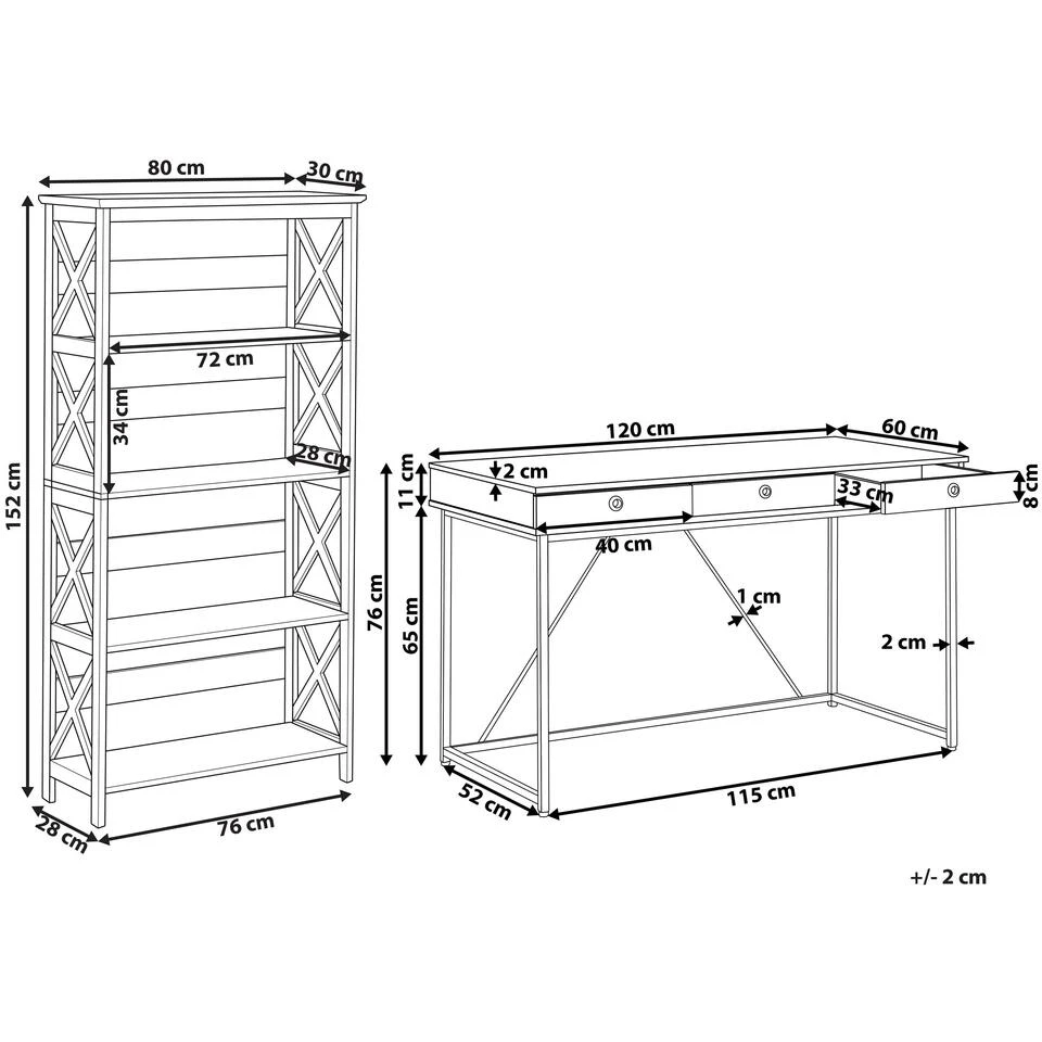 Beliani FOSTER/HINTON - Lichte Houtkleur Spaanplaat, Mdf 5 Beliani FOSTER/HINTON - Lichte Houtkleur Spaanplaat, Mdf - Afbeelding 3