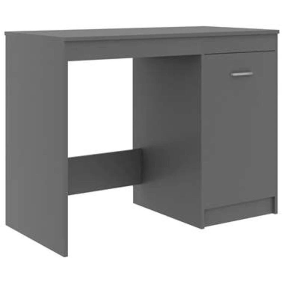 VidaXL Bureau 100x50x76 Cm Bewerkt Hout Grijs 4 VidaXL Bureau 100x50x76 Cm Bewerkt Hout Grijs - Afbeelding 2