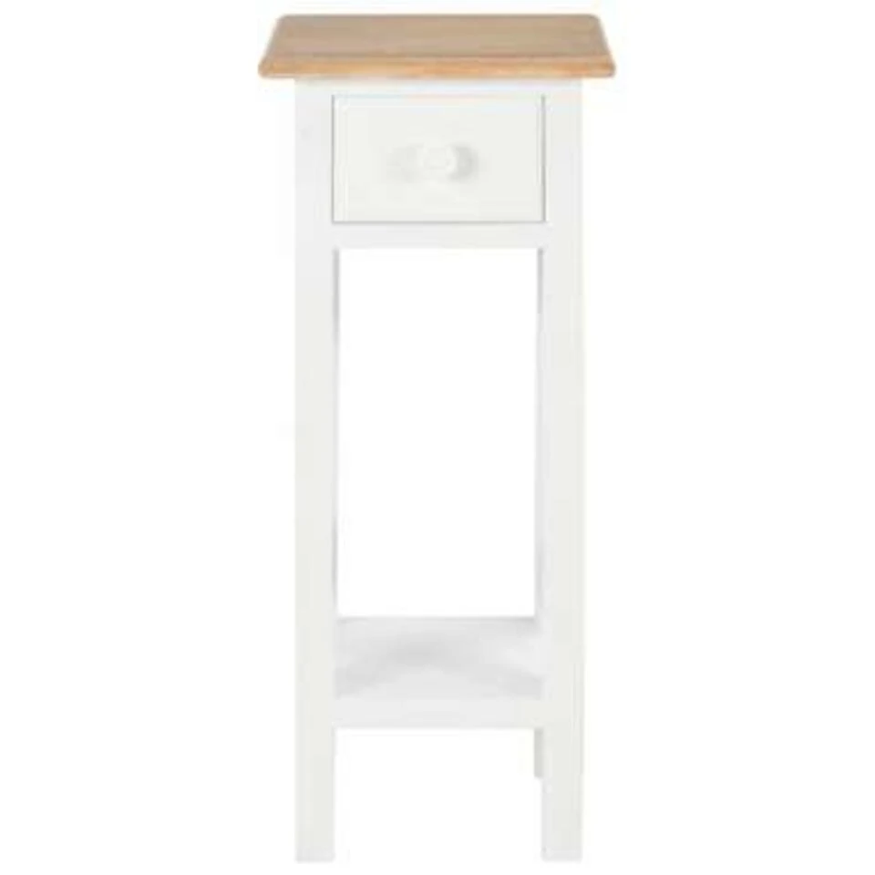 VidaXL Bijzettafel 27x27x65,5 Cm Hout Wit 5 VidaXL Bijzettafel 27x27x65,5 Cm Hout Wit - Afbeelding 3