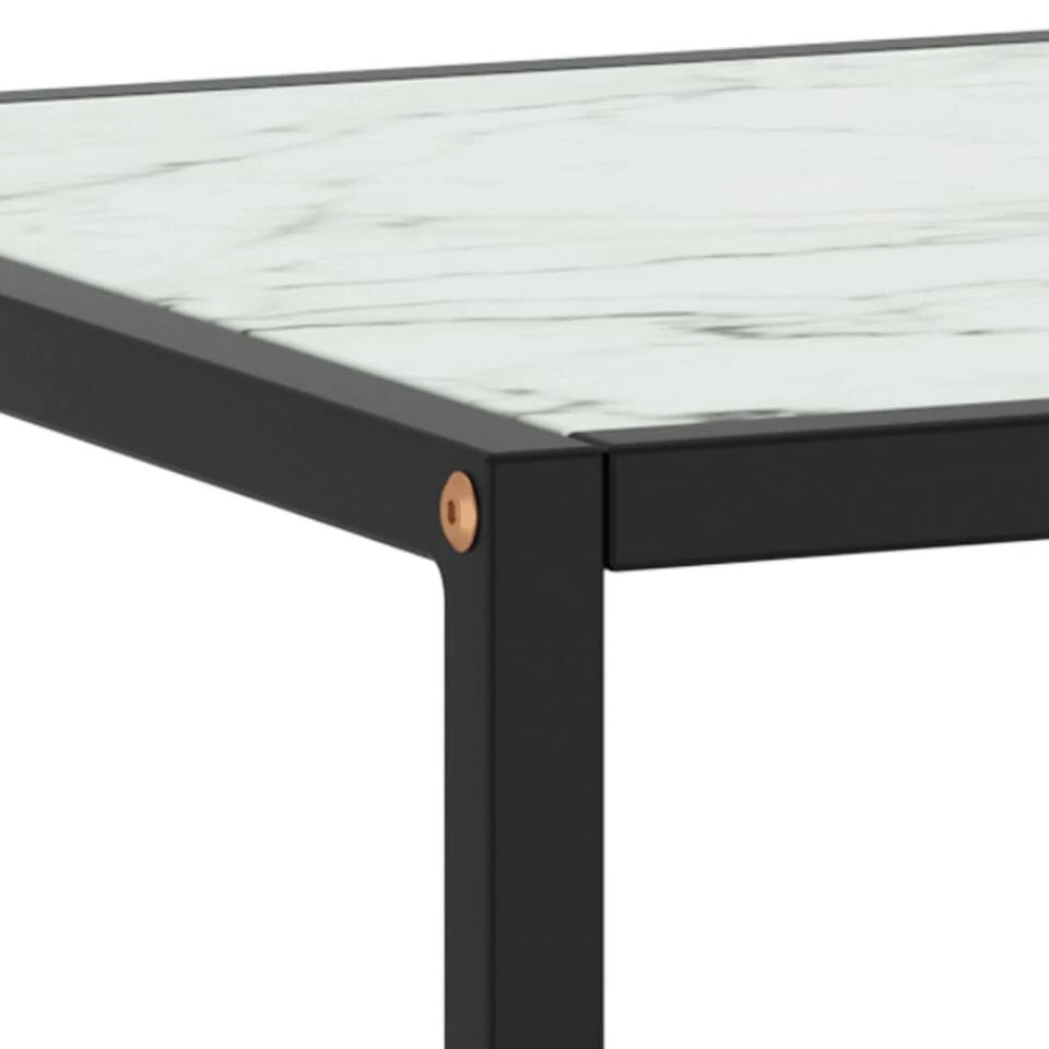 VidaXL Salontafel Met Wit Marmerglas 100x50x35 Cm Zwart 6 VidaXL Salontafel Met Wit Marmerglas 100x50x35 Cm Zwart - Afbeelding 4