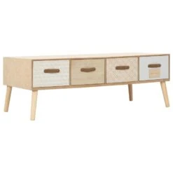 VidaXL Salontafel Met 4 Lades 110x50x40 Cm Massief Grenenhout