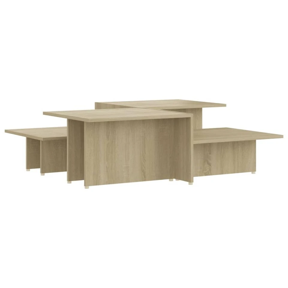 VidaXL Salontafels 2 St 111,5x50x33 Cm Bewerkt Hout Sonoma Eikenkleur 3 VidaXL Salontafels 2 St 111,5x50x33 Cm Bewerkt Hout Sonoma Eikenkleur