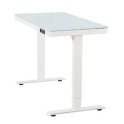 Elektrisch Verstelbaar Bureau / Thuiswerkplek - 120x60 Cm - Glas Wit -VIDAXL Verkoopwinkel 1000019379 0103