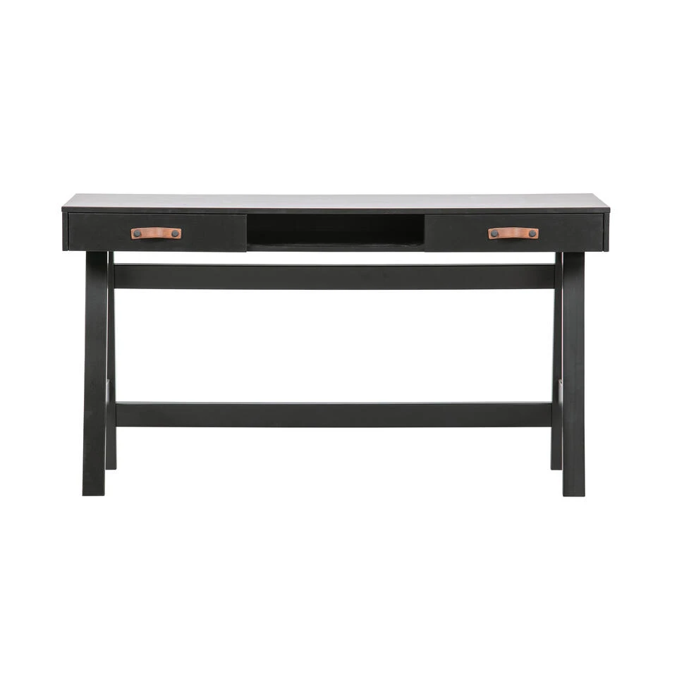 WOOOD Dian Bureau - Grenen - Zwart - 75x140x62 5 WOOOD Dian Bureau - Grenen - Zwart - 75x140x62 - Afbeelding 3