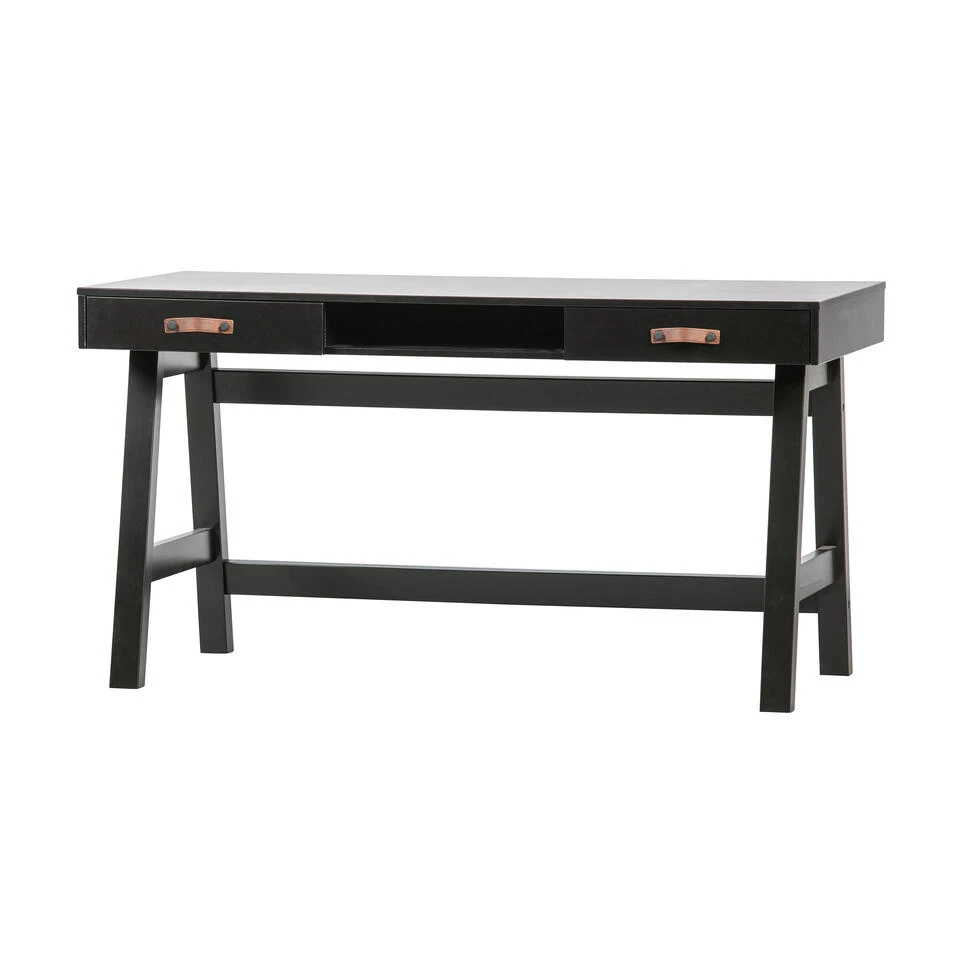 WOOOD Dian Bureau - Grenen - Zwart - 75x140x62 6 WOOOD Dian Bureau - Grenen - Zwart - 75x140x62 - Afbeelding 4