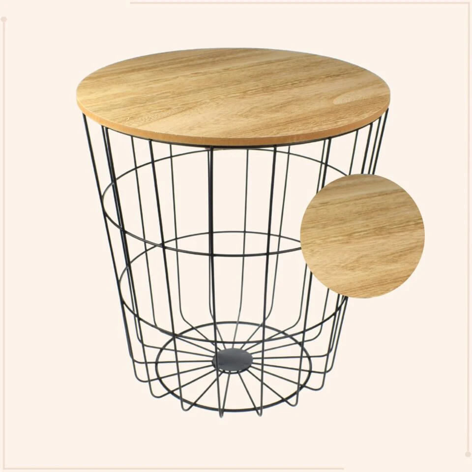 MISOU Bijzettafel Metaal Draadmand Plantentafeltje Voor Binnen Zwart 4 MISOU Bijzettafel Metaal Draadmand Plantentafeltje Voor Binnen Zwart - Afbeelding 2