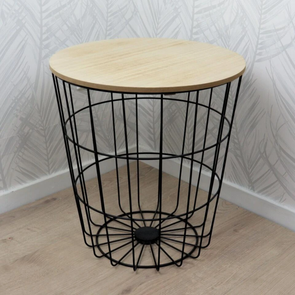 MISOU Bijzettafel Metaal Draadmand Plantentafeltje Voor Binnen Zwart 6 MISOU Bijzettafel Metaal Draadmand Plantentafeltje Voor Binnen Zwart - Afbeelding 4