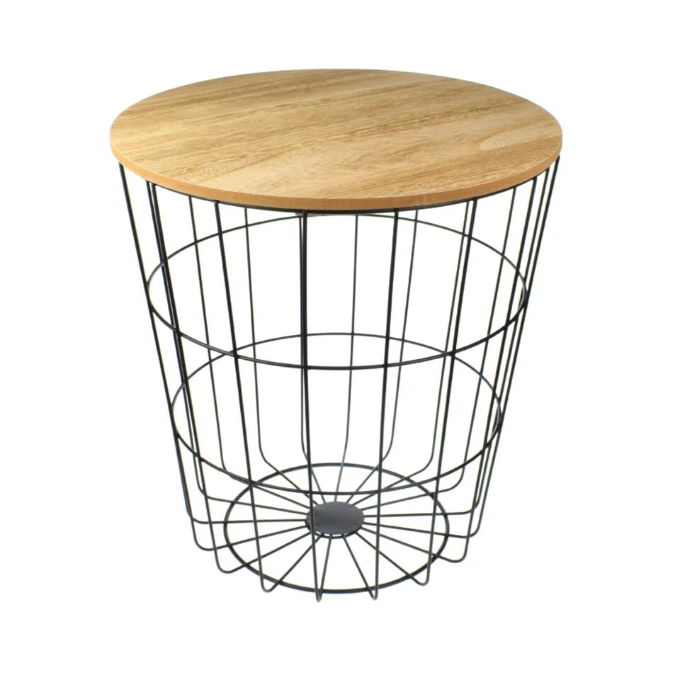 MISOU Bijzettafel Metaal Draadmand Plantentafeltje Voor Binnen Zwart 3 MISOU Bijzettafel Metaal Draadmand Plantentafeltje Voor Binnen Zwart