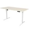 Elektrisch Verstelbaar Bureau - 160x80 Cm - Single Motor - Wit / Licht Eiken -VIDAXL Verkoopwinkel 1000033629