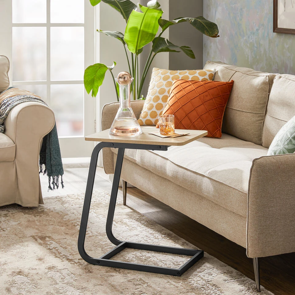 ACAZA Bijzettafel Scandinavische Stijl, Voor Sofa Of Bank, Lichte Eik Kleur 4 ACAZA Bijzettafel Scandinavische Stijl, Voor Sofa Of Bank, Lichte Eik Kleur - Afbeelding 2