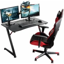 ACAZA Gaming Bureau, Gamer Computer Tafel Met Driehoekig Gevormde Z Frame, Zwart -VIDAXL Verkoopwinkel 1000038735 0102