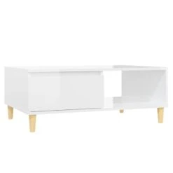 VidaXL Salontafel 90x60x35 Cm Spaanplaat Hoogglans Wit