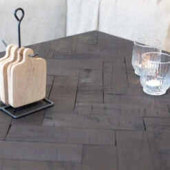 Salontafel Dulce Teakhout Visgraat Zwart Vierkant 80x80 Cm 80x80x40 Cm -VIDAXL Verkoopwinkel 1000041782 0103