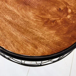 Industriële Salontafel Set Van 2 Massief Hout Mace 77x77x37 Cm Mangohout -VIDAXL Verkoopwinkel 1000041783 0102