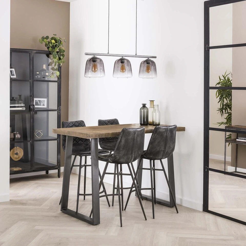 Hoyz - Bartafel Industrieel - Massief Mangohout - Blank - Trapezium - 135x70x92 5 Hoyz - Bartafel Industrieel - Massief Mangohout - Blank - Trapezium - 135x70x92 - Afbeelding 3