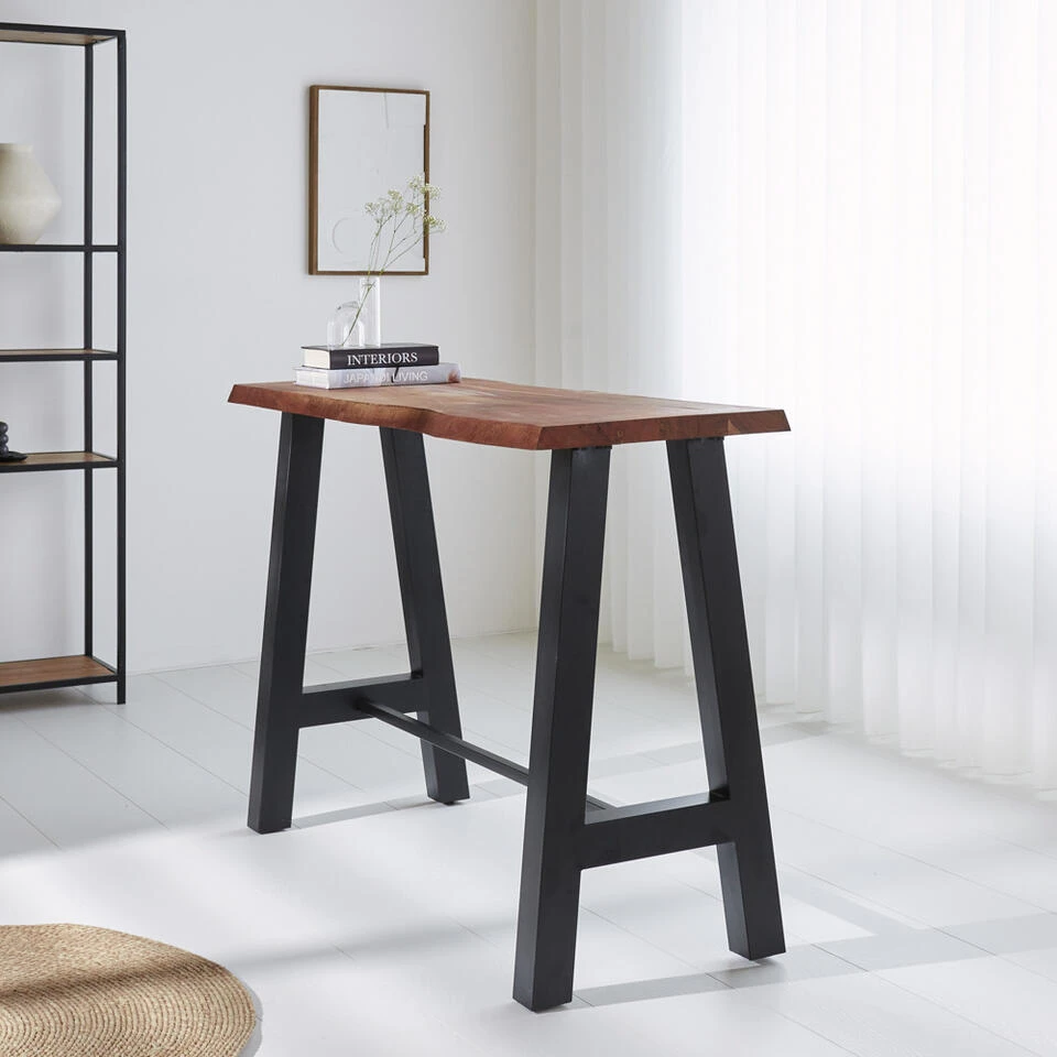 Industriële Bartafel Quinty Mangohout Boomstam 150x50 Cm - Mangohout - Bruin 4 Industriële Bartafel Quinty Mangohout Boomstam 150x50 Cm - Mangohout - Bruin - Afbeelding 2