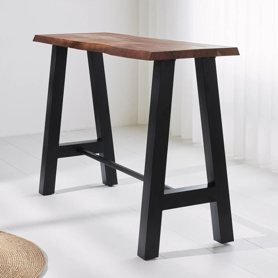 Industriële Bartafel Quinty Mangohout Boomstam 150x50 Cm - Mangohout - Bruin 5 Industriële Bartafel Quinty Mangohout Boomstam 150x50 Cm - Mangohout - Bruin - Afbeelding 3