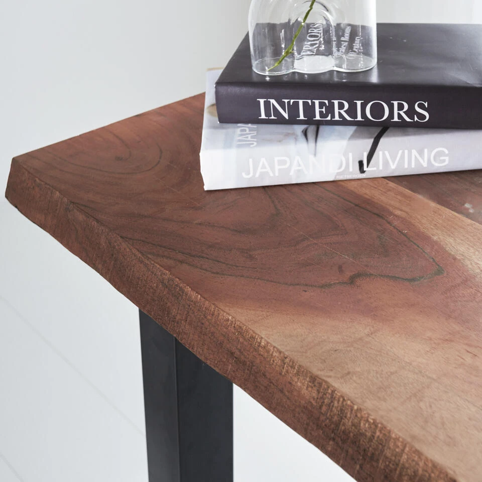 Industriële Bartafel Quinty Mangohout Boomstam 150x50 Cm - Mangohout - Bruin 6 Industriële Bartafel Quinty Mangohout Boomstam 150x50 Cm - Mangohout - Bruin - Afbeelding 4