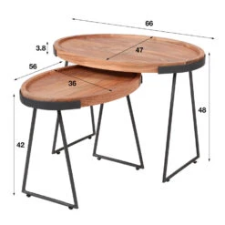 Giga Meubel Bijzettafel Set Van 2 - Ovaal - Acaciahout - Naturel 8 Giga Meubel Bijzettafel Set Van 2 - Ovaal - Acaciahout - Naturel -VIDAXL Verkoopwinkel 1000052009 0102