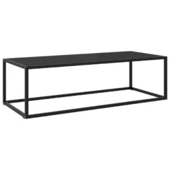 VidaXL Salontafel Met Zwart Glas 120x50x35 Cm Zwart