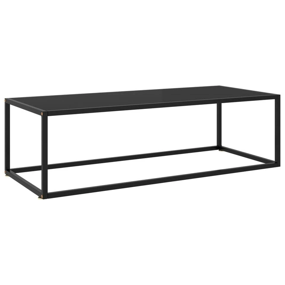 VidaXL Salontafel Met Zwart Glas 120x50x35 Cm Zwart 3 VidaXL Salontafel Met Zwart Glas 120x50x35 Cm Zwart