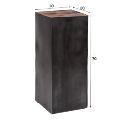 Giga Meubel Bloemenzuil Metaal & Robuust Hardhout - Vierkant - H70cm -VIDAXL Verkoopwinkel 1000052678 0103