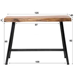 Giga Meubel Bartafel Acaciahout - 46x125x92cm - Tafel Live Edge -VIDAXL Verkoopwinkel 1000052712 0103