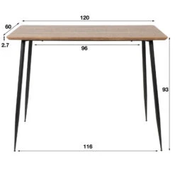 Giga Meubel Bartafel MDF - Naturel - Tapse Poot - Rechthoekig - 120cm -VIDAXL Verkoopwinkel 1000052714 0103
