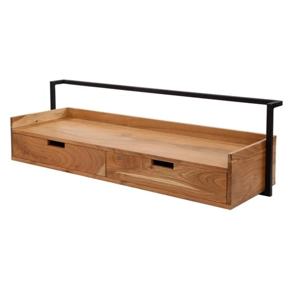 Zwevend Bureau Industrieel Naomi Acaciahout 2 Lades 38x120x37 Cm Hout 4 Zwevend Bureau Industrieel Naomi Acaciahout 2 Lades 38x120x37 Cm Hout - Afbeelding 2