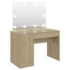 VidaXL Kaptafel Met LED-verlichting 110x55x145 Cm MDF Eikenkleurig 1 VidaXL Kaptafel Met LED-verlichting 110x55x145 Cm MDF Eikenkleurig -VIDAXL Verkoopwinkel 1000056114