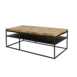 Giga Meubel Salontafel Teakhout - 120x60x40cm - Tafel Block