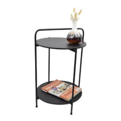 LOFT42 Fold Bijzettafel - Metaal - Mat Zwart - 68x45x45 -VIDAXL Verkoopwinkel 1000058271 0102