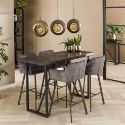 Hoyz - Bartafel Teca Vine - Teakhout Brownwash -VIDAXL Verkoopwinkel 1000060432 0102