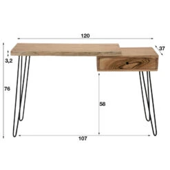 Industriële Sidetable Aberdeen Hout En Metaal - 37x120x76 Cm - Hout - Bruin 9 Industriële Sidetable Aberdeen Hout En Metaal - 37x120x76 Cm - Hout - Bruin -VIDAXL Verkoopwinkel 1000061328 0103