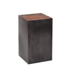 Industriële Bijzettafel Crosby Hout Metaal Vierkant Laag 30x30x50 Cm -VIDAXL Verkoopwinkel 1000062358 0102