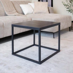 Salontafel Fien Marmer Zwart Vierkant 50x50 Cm - 50x50x44 Cm - Stoneware - Zwart -VIDAXL Verkoopwinkel 1000066876 0102