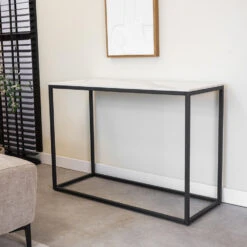 Sidetable Fien Marmer Wit 40x100 Cm - 40x100x70 Cm - Stoneware - Wit -VIDAXL Verkoopwinkel 1000066878 0102