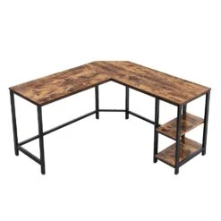 ACAZA Hoekbureau - 2 Legplanken - 138x75x138 Cm - Vintage Bruin -VIDAXL Verkoopwinkel 1000068120 0102