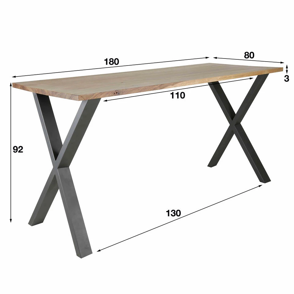 Giga Meubel Bartafel Notenhout Naturel - 180cm - Tafel Daytona 6 Giga Meubel Bartafel Notenhout Naturel - 180cm - Tafel Daytona - Afbeelding 4
