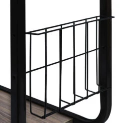 QUVIO Bijzettafel Op Wieltjes Met Opbergmandje - Metaal + Hout -VIDAXL Verkoopwinkel 1000071928 0103