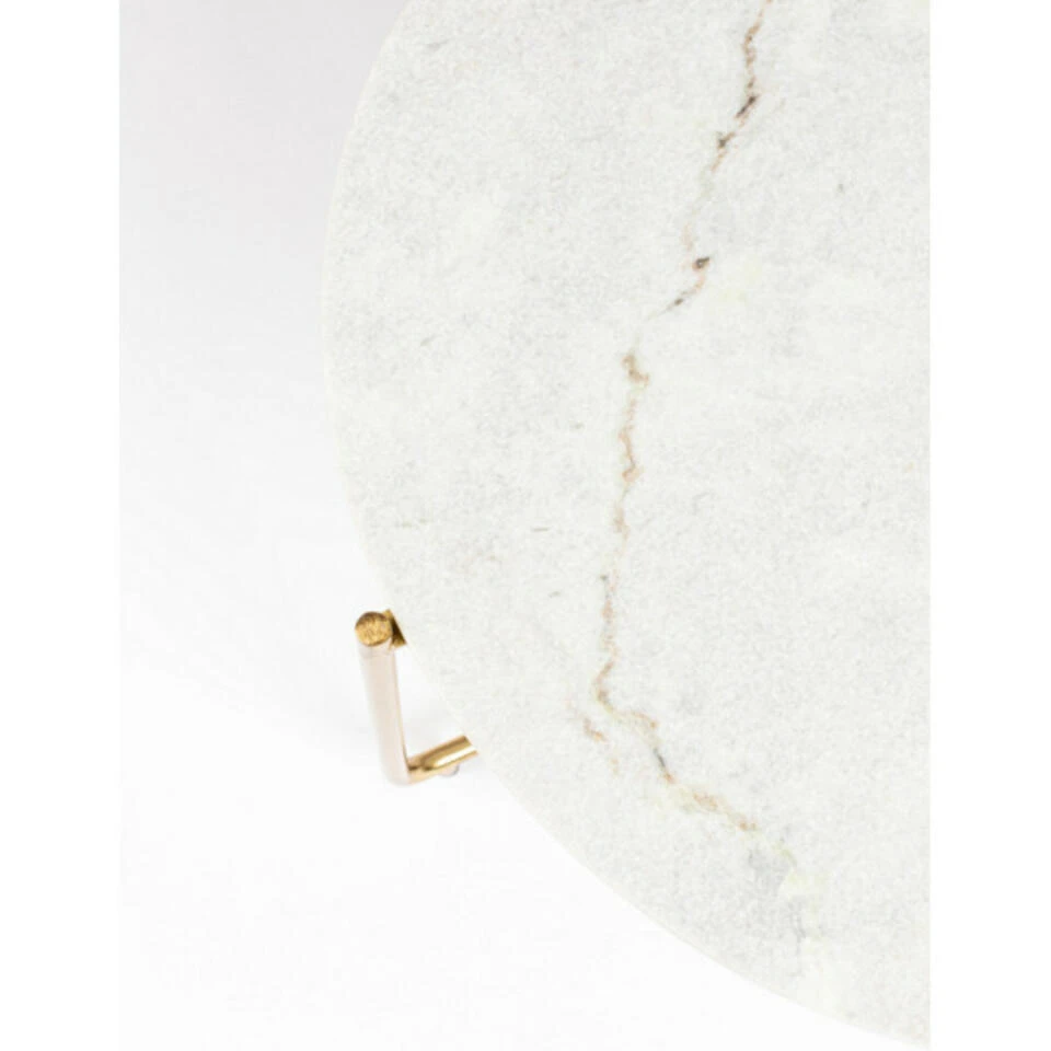 Giga Meubel Salontafel Wit Marmer 70cm - Gouden Onderstel - Tafel Timpa 5 Giga Meubel Salontafel Wit Marmer 70cm - Gouden Onderstel - Tafel Timpa - Afbeelding 3