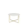 Giga Meubel Salontafel Wit Marmer 70cm - Gouden Onderstel - Tafel Timpa