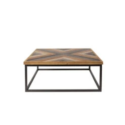 Giga Meubel Bijzettafel Hout Vierkant - Hout & Metaal - Tafel Joy
