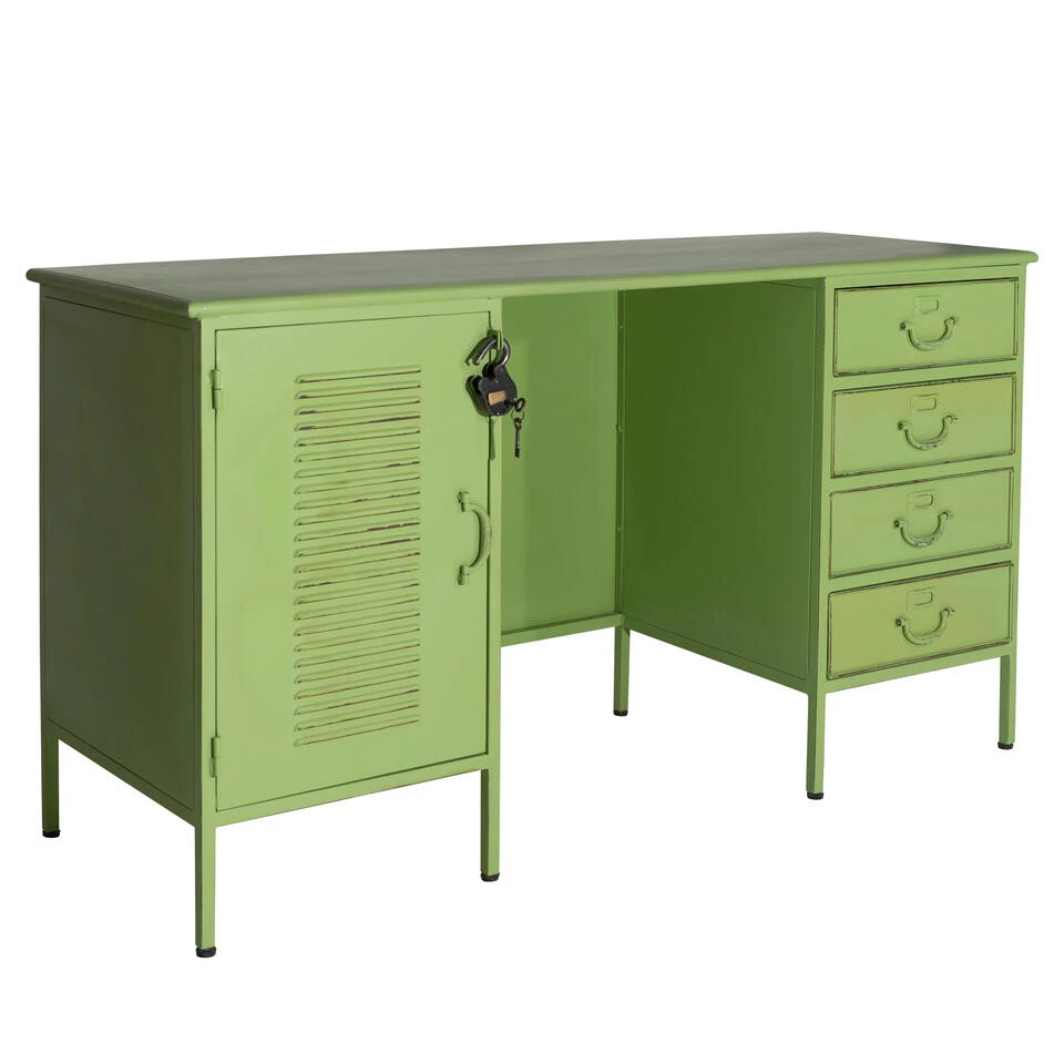 Rootsmann Locker Bureau Met Slot - Groen Metaal - Metaal 5 Rootsmann Locker Bureau Met Slot - Groen Metaal - Metaal - Afbeelding 3