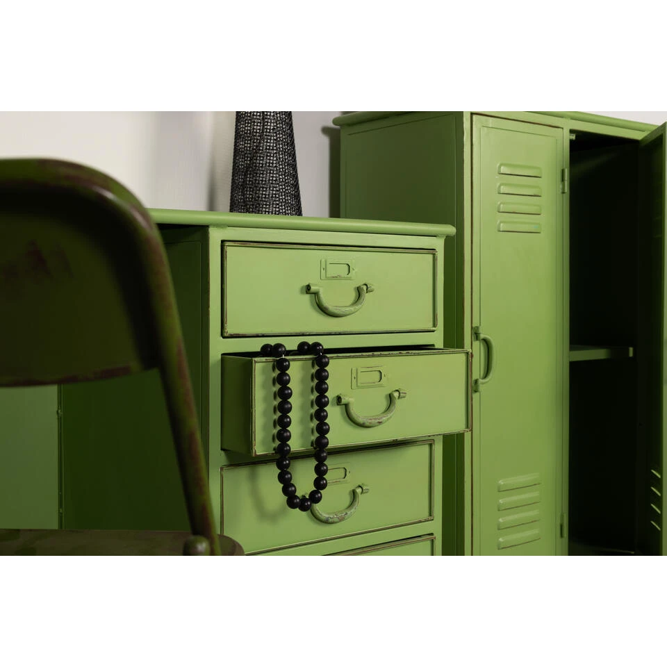 Rootsmann Locker Bureau Met Slot - Groen Metaal - Metaal 6 Rootsmann Locker Bureau Met Slot - Groen Metaal - Metaal - Afbeelding 4