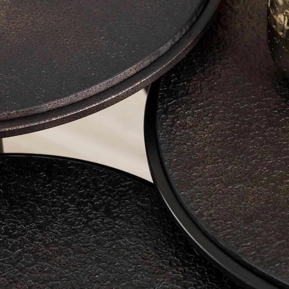 Roos Salontafel - Rond - Metaal - Grijs 5 Roos Salontafel - Rond - Metaal - Grijs - Afbeelding 3