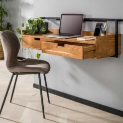 Bureau Alex Zwevend - Hout - Bruin -VIDAXL Verkoopwinkel 1000080543 0102