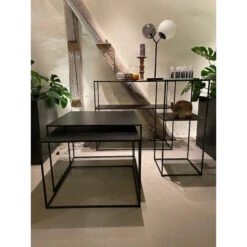 Giga Meubel Salontafel Zwart - Set Van 2 - Metaal - Tafel Pebble -VIDAXL Verkoopwinkel 1000081333 0103