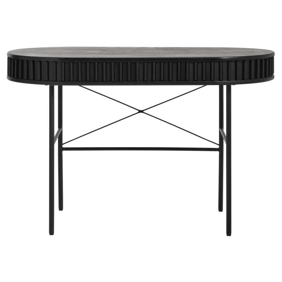 Giga Meubel Bureau Zwart - 60x120x75cm - Eikenhout - Bureau Siena 3 Giga Meubel Bureau Zwart - 60x120x75cm - Eikenhout - Bureau Siena