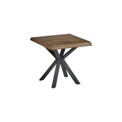 Giga Meubel Bijzettafel Donkerbruin - 60x60x56cm - Eikenhout - Tafel Arno